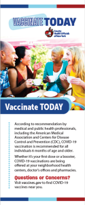 NYSACHO Vaccinate Today Community Outreach Rackcard
